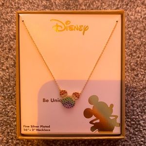 Disney Rainbow Crystal Mickey Mouse Pendant Necklace